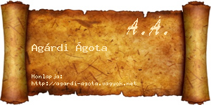 Agárdi Ágota névjegykártya